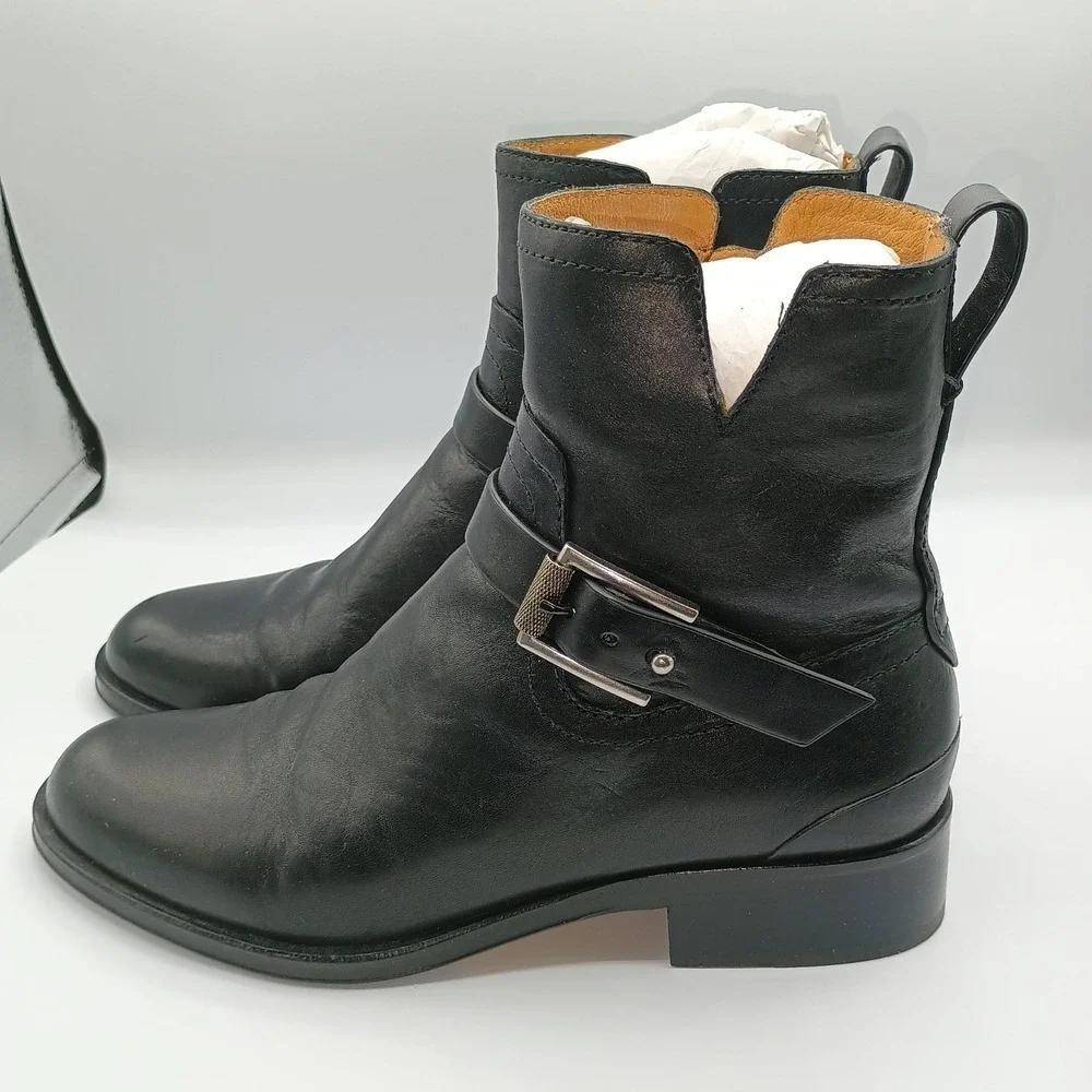 Rag & Bone Leather Black Abel Moto Zipper Buckle Boot Size 36.5. 6.5